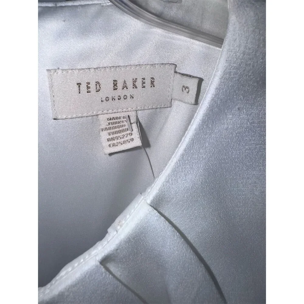 Ted Baker White and Navy Colorblock Midi Dress